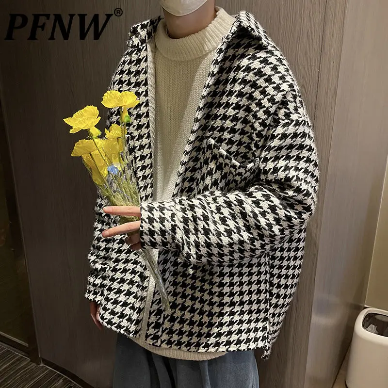 

PFNW Свободная Повседневная клетчатая куртка, однобортная Мужская трендовая повседневная одежда в Корейском стиле для пар, Осень-зима 2021, нов...