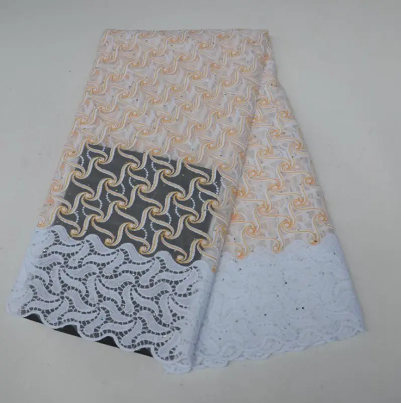 

T034 African Net Lace Fabric Embroidered Nigerian Laces Fabric 2019 High Quality White French Tulle Lace Fabric For Women