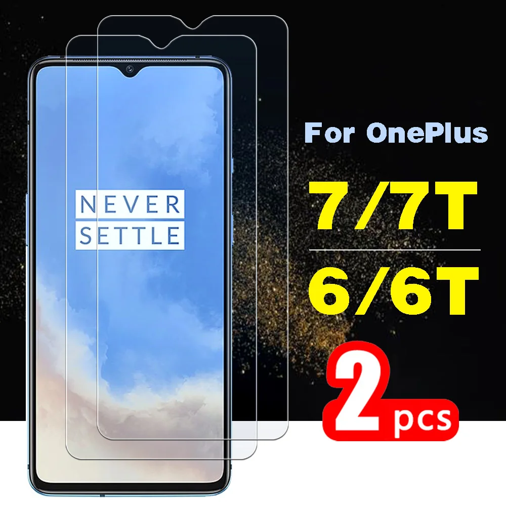 2 шт. закаленное стекло для oneplus 6t 7 t 6 защитная пленка экрана t7 t6 one plus