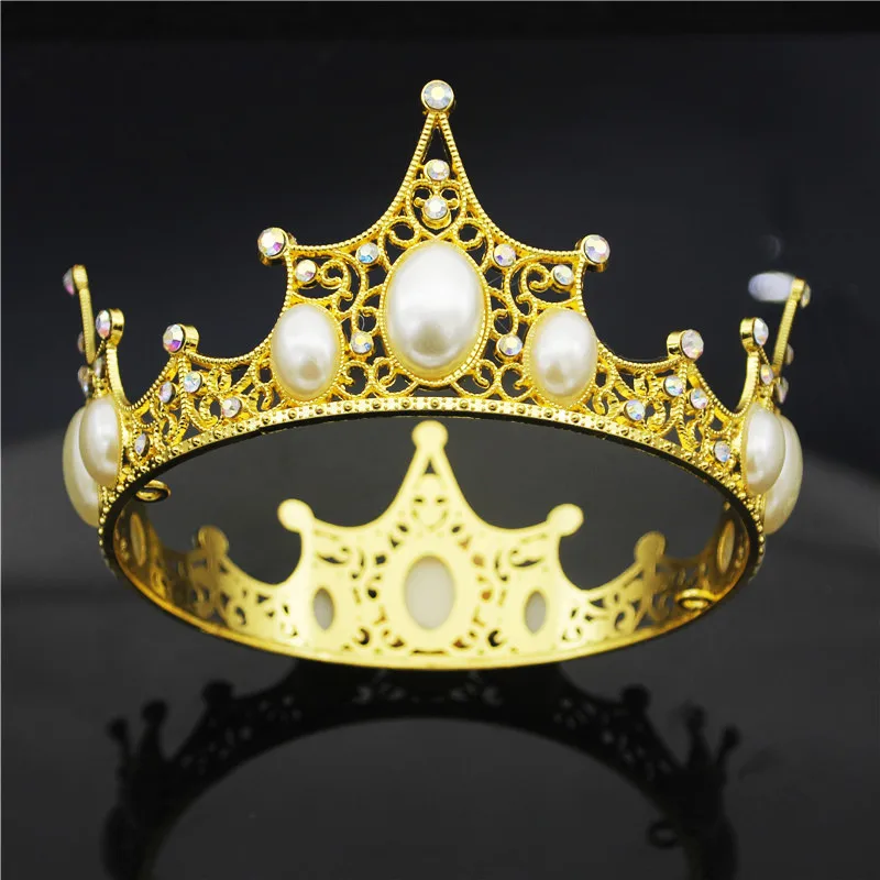 Новинка 2020 большой размер жемчужная корона королевской королевы диадема