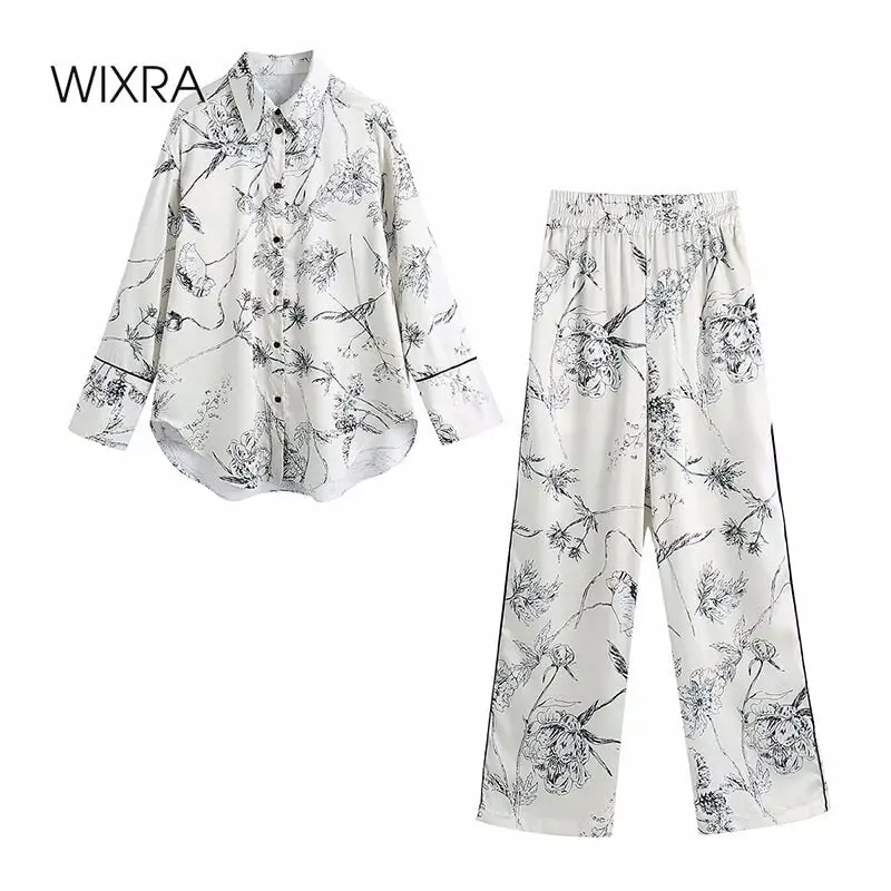 Wixra/женские блузки костюмы свободная одежда костюм весенние Рубашки с отложным