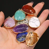 natural stone pendants gold plated lapis lazuli quartzs for jewelry making diy trendy necklace earring gifts supplise