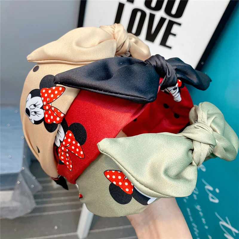 Повязка на голову женская с бантом и Микки Маусом| |