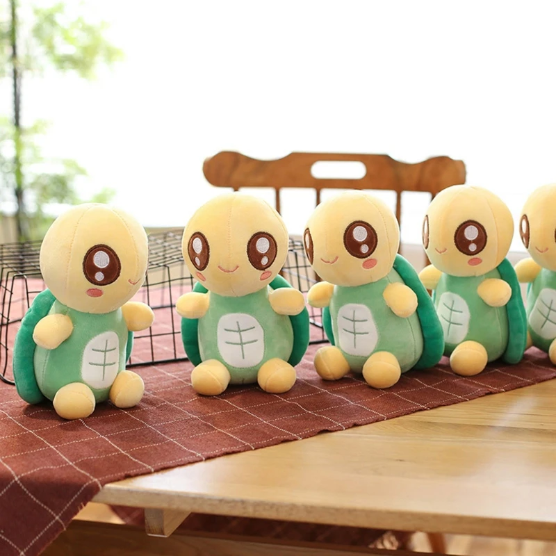 

D7WF 25/35cm Cute Big-eyed Funny Soft Turtle,Green Stuffed Animal Plush Sleeping Pillow for Kids, Babies or Adults