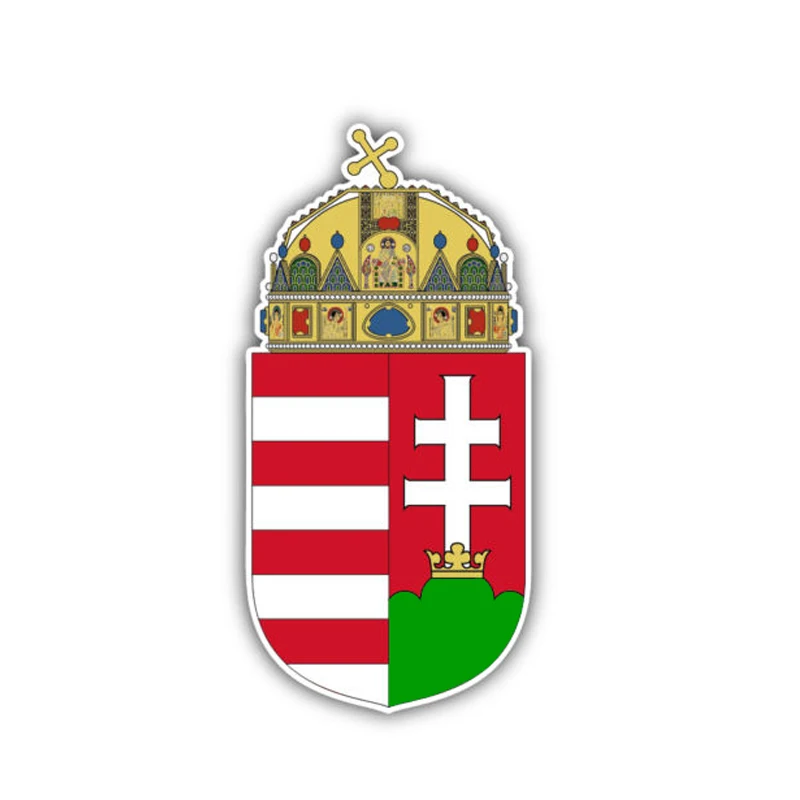 

12cm*6cm Creative Car Sticker Hungary Flag Coat of Arms Accessories Vinyl Decal Cover Scratches for Mazda 3 Subaru Golf