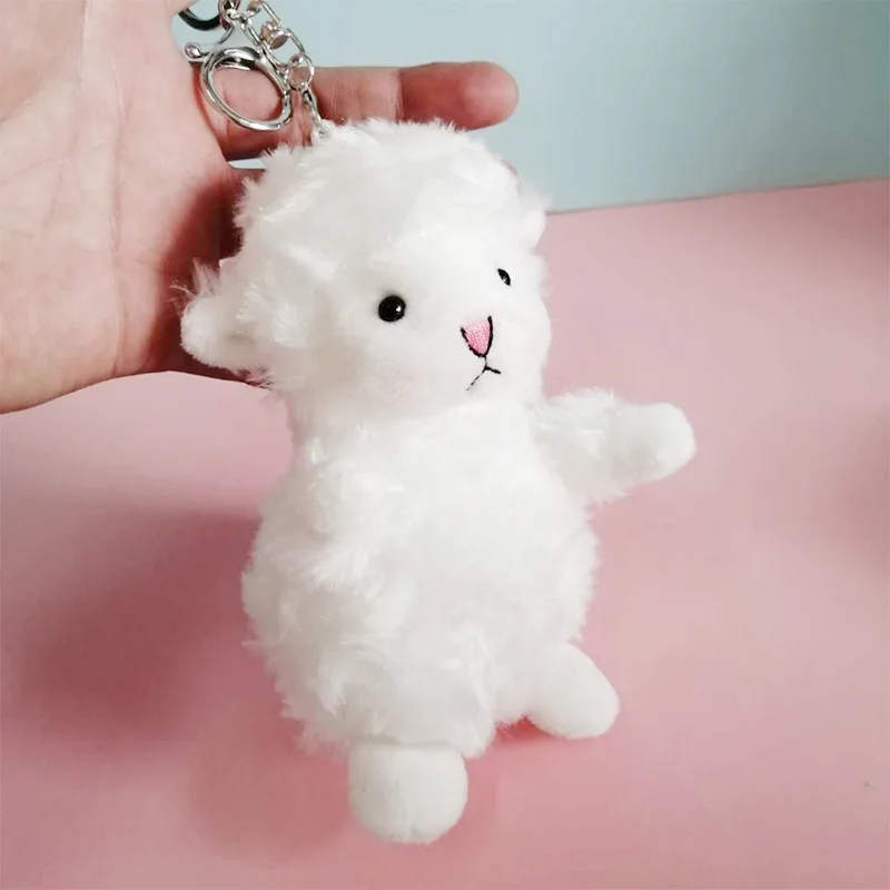 

Cute Little Sheep Plush Keychain Beautiful Blusher Lamb Female Key Chain Women Ladies Bag Pendant Accessories Keyring