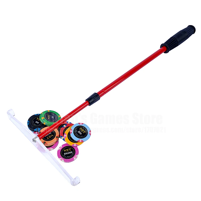 70 см Poker Chips Rake Collecter Fichas Raker аксессуары для казино борона из нержавеющей стали|poker