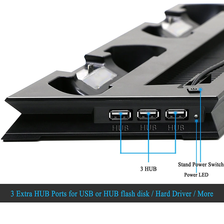 base support control for sony play station playstation ps 4 ps4 slim game console cooling fan stand cooler accessories gamepad free global shipping
