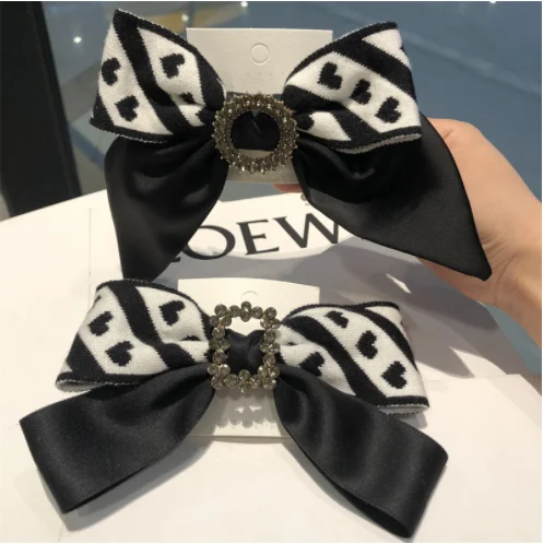 

Bow Headdress Retro Black Women's Hair Tie Handmade Girl Love Headdress