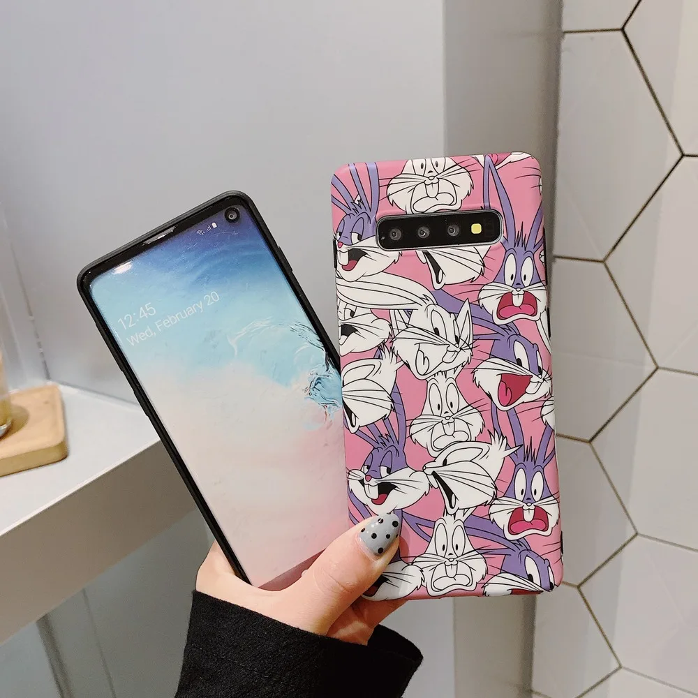 Забавные чехлы с рисунком кролика для samsung Galaxy S10 S8 S9 Plus милый мягкий чехол