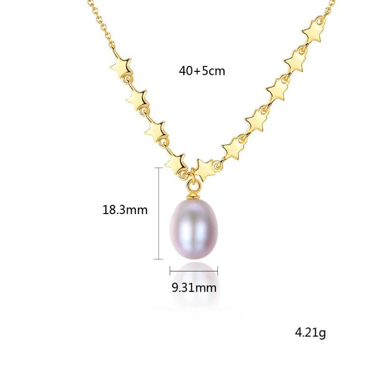 Цепочка женская из серебра 925 пробы с настоящим пресноводным жемчугом | Украшения