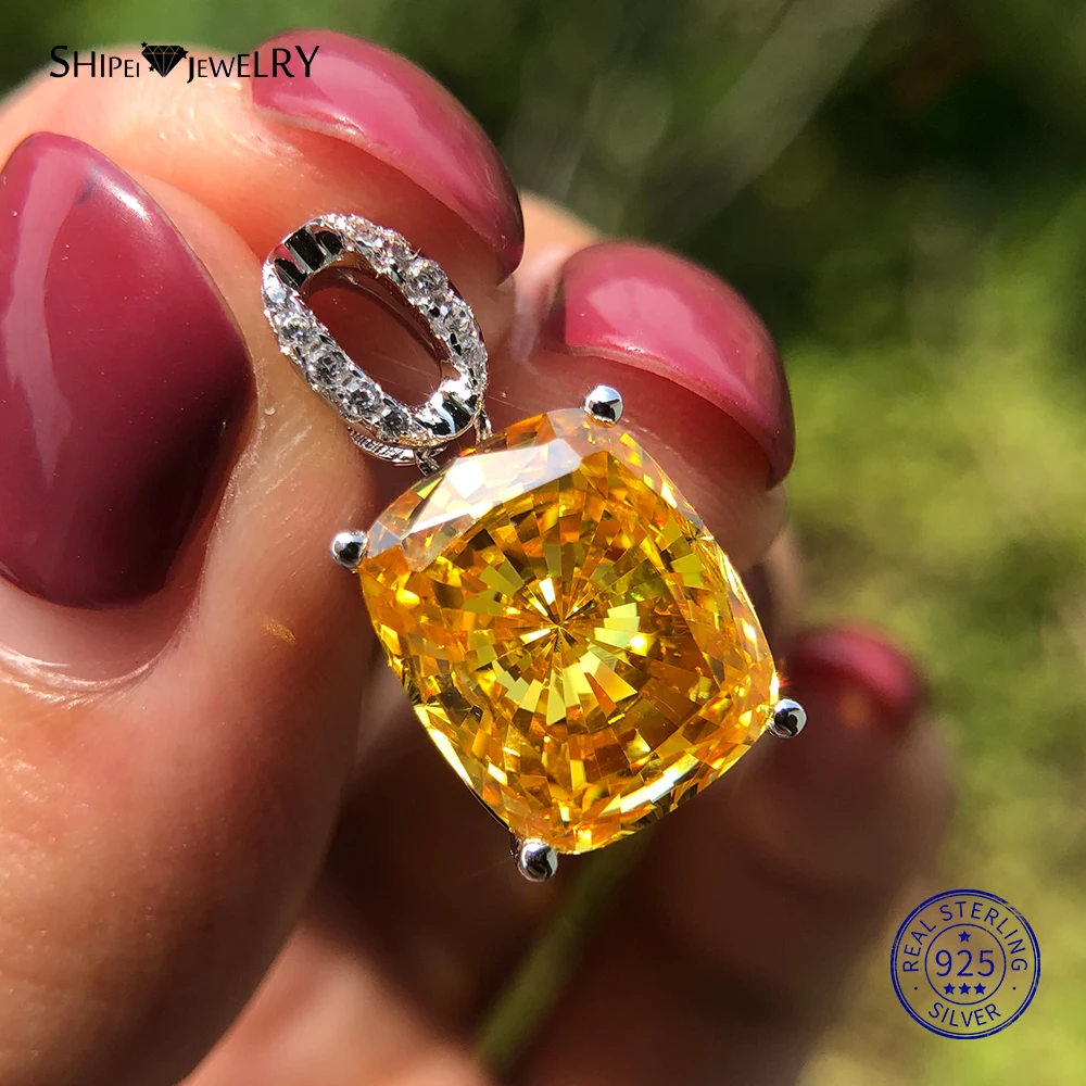 Колье-подвеска из натурального сапфира Shipei ожерелье 100% стерлингового серебра 925