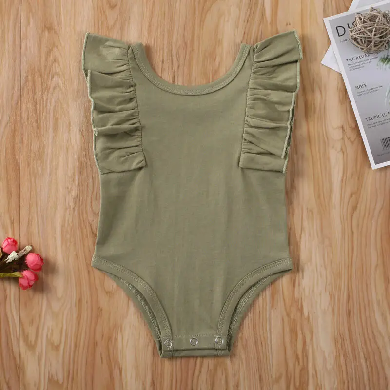 Однотонный хлопковый Детский комбинезон для новорожденных 0-18 месяцев | Мать и