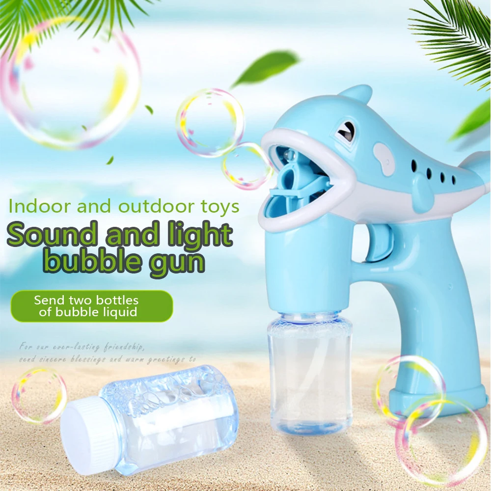 

Children Toys Dolphin Bubble Machine Automatic Cartoon Music Light 2 Bottles Bubble Water Summer Fun Outdoor Water Toys