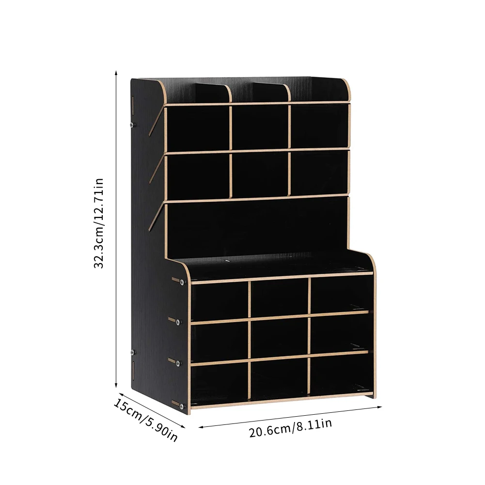 

Wooden Pencil Holder Desktop Multi-Functional Stationary Organizer Pen Supplies Box For Home Office School Supply Storage Rack