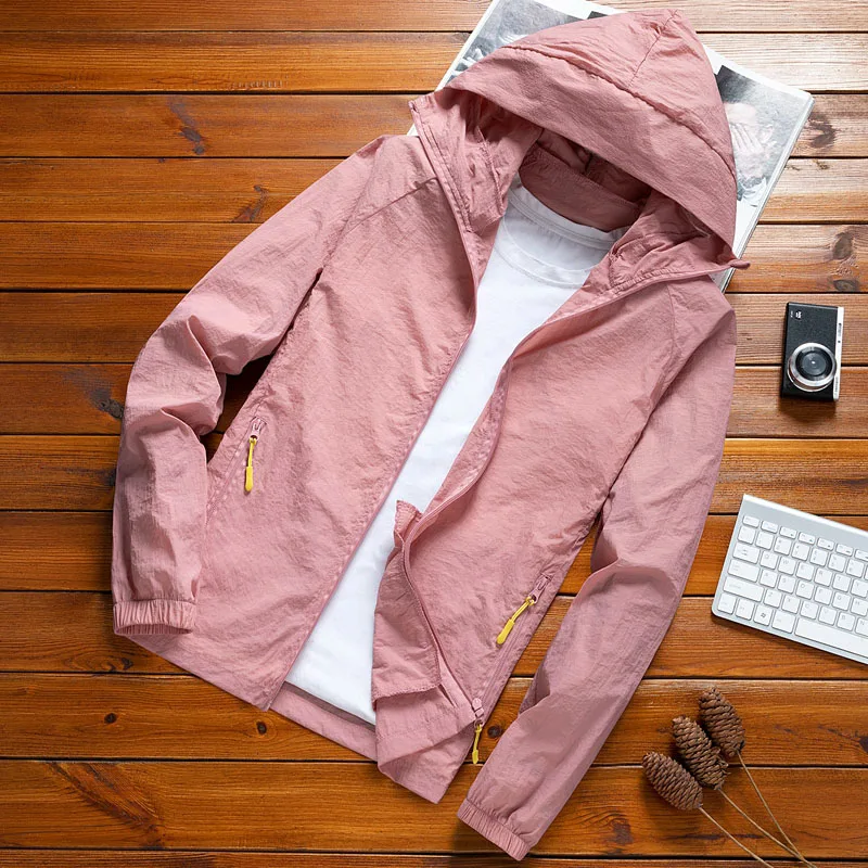 Мужская повседневная куртка на молнии летняя с защитой от солнца ультралегкий