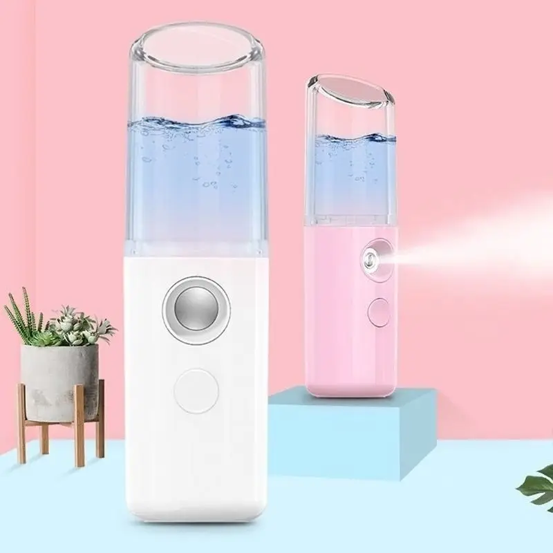 

Портативный мини-отпариватель для лица, USB, нано-распылитель для лица, спа, увлажняющий, удобный перезаряжаемый инструмент для ухода за коже...