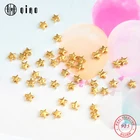 10 шт., серебряные бусины 925 пробы, однотонные, серебристые, золотые, бисер пентаграмма, свободные, разделительные, серебряные, Звездные бусины для браслета, ювелирное изделие, сделай сам