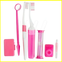 dental orthodontic oral care kit teeth whitening oral clean interdental brush dental floss mouth mirror tooth brush