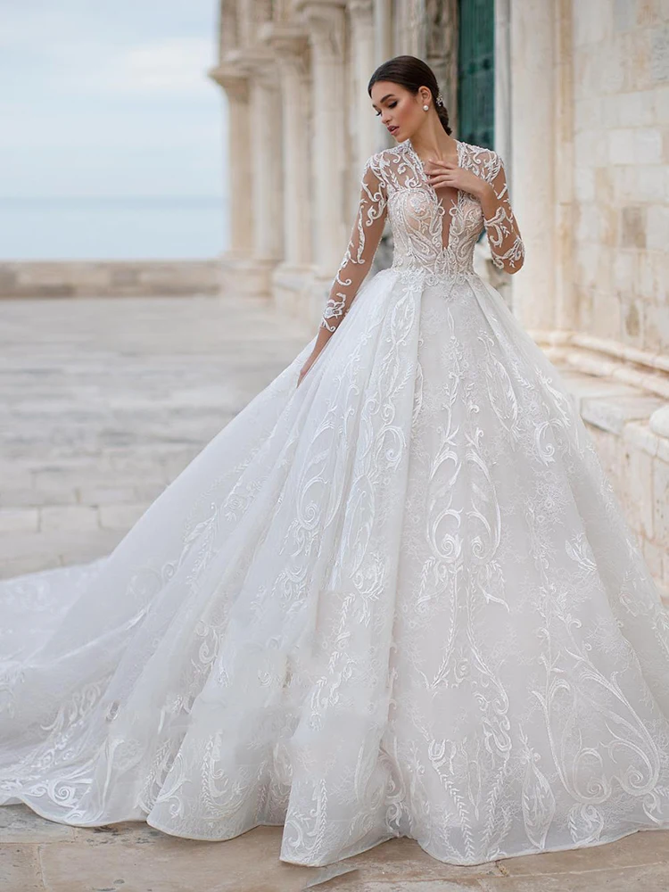 

Hi Shy Bride New simple wedding dress backless sleeveless design chiffon lace bride dresses princess dress plus size tailor-made