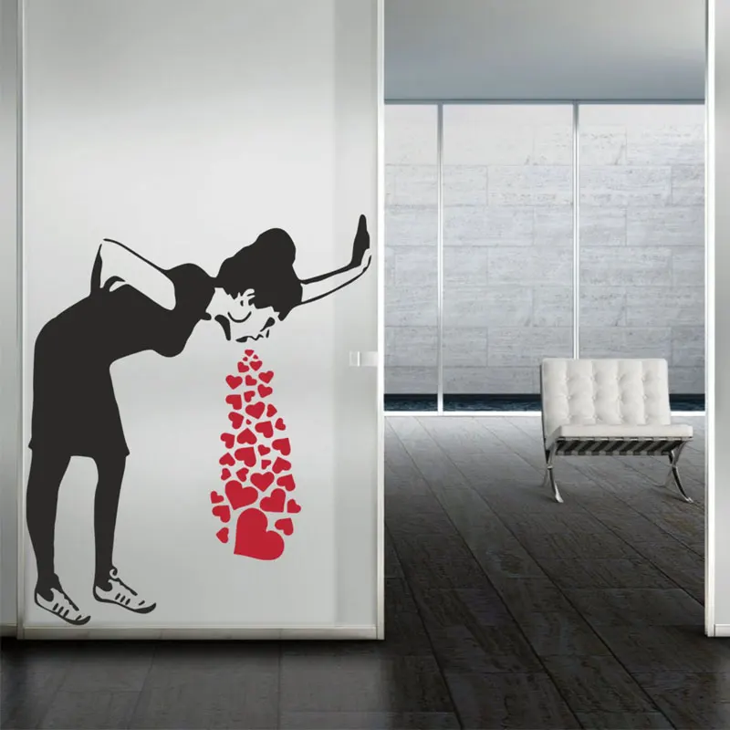 

Love Sick By Banksy Vinyl Decal Wall Stickers For Bedroom Living Room Play Room Decor Interior Mural