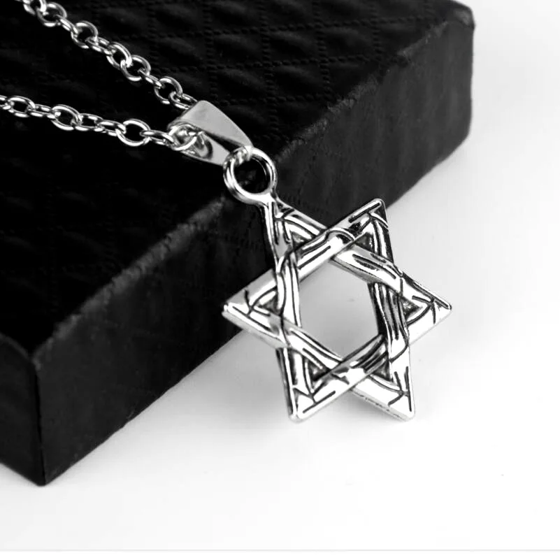 

Classic Hip Hop Six-pointed Star of David Pendant Necklace for Men and Women Religious Amulet Skull Cross Necklaces Jewelry Gift