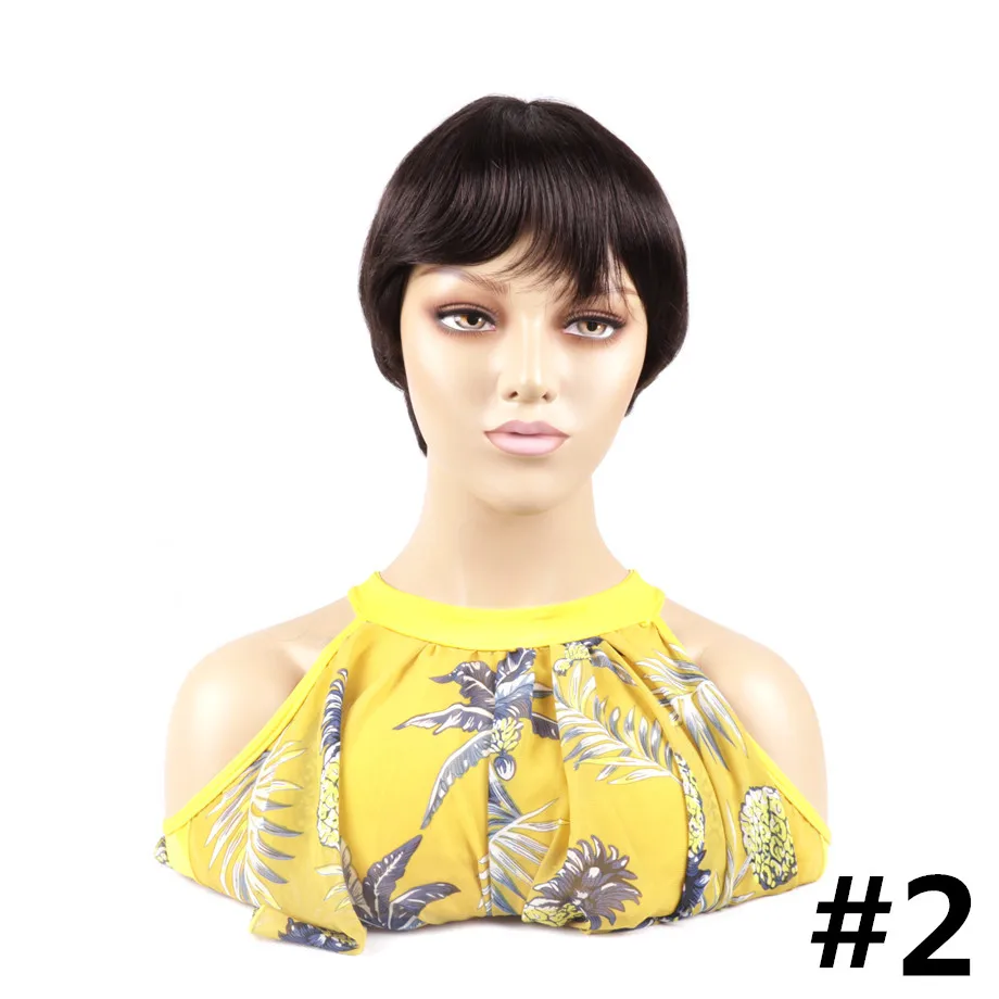 Короткие парики из человеческих волос для черных женщин плотность 130% дешевые