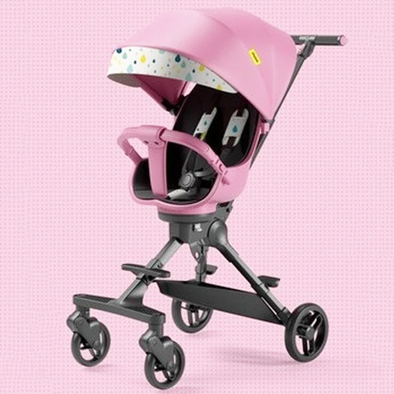 Sliding Baby Stroller Two-way Foldable Lightweight Stroller Baby High Landscape Stroller