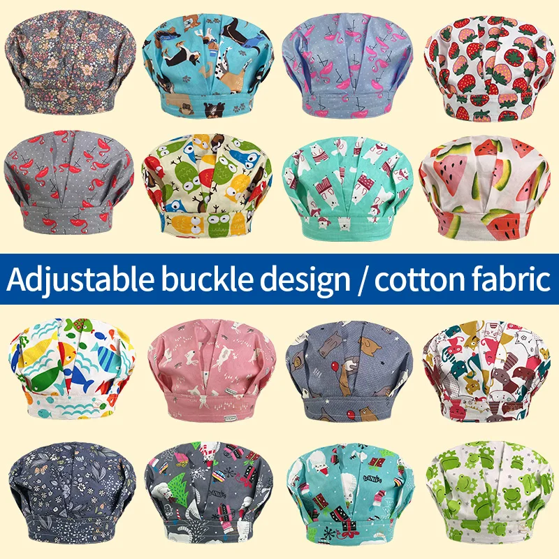 Унисекс для ухода за домашними животными рабочие шапки скрабы с принтом животных