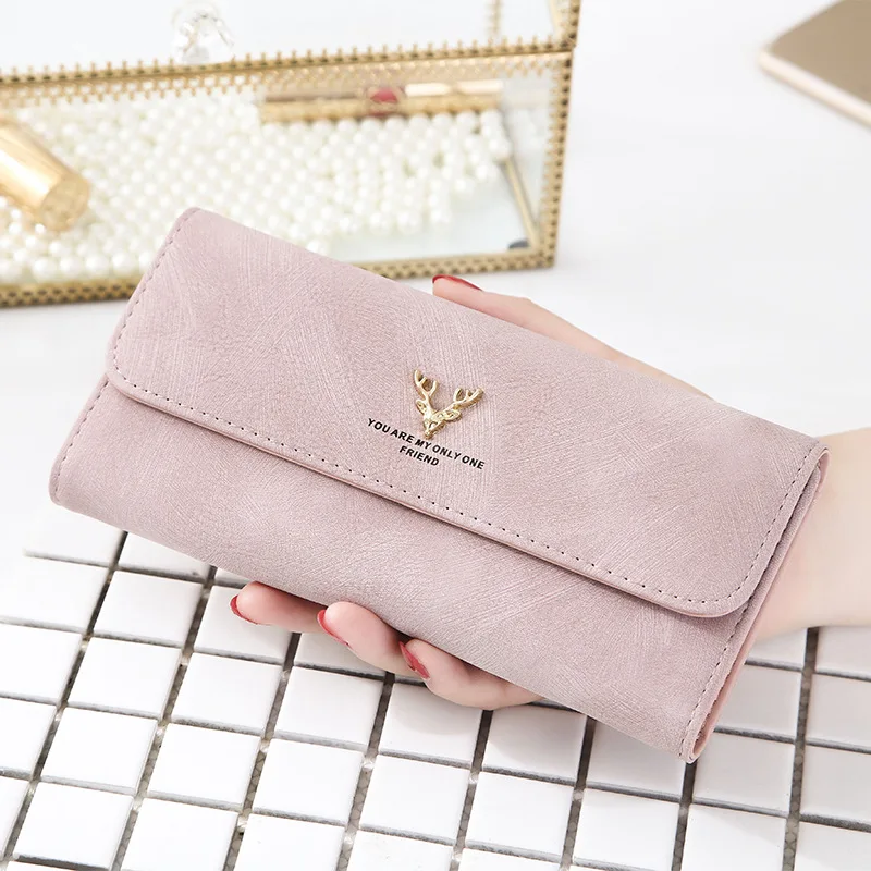 

Женский кошелек, Длинный кошелек с изображением рогов, женский кожаный кошелек, женский клатч для телефона, женский кошелек, держатель для к...