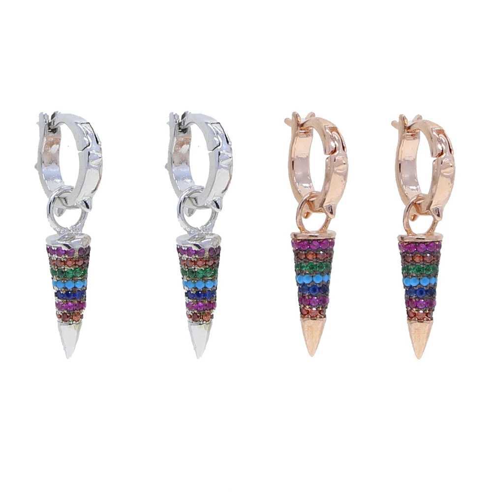 Акция Модные женские ювелирные изделия микро паве Радуга CZ заклепки Шипы