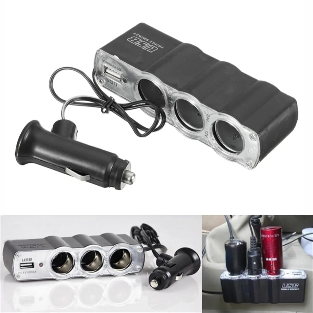 Высокое качество 3 Way розетка для автомобильного прикуривателя Разветвитель