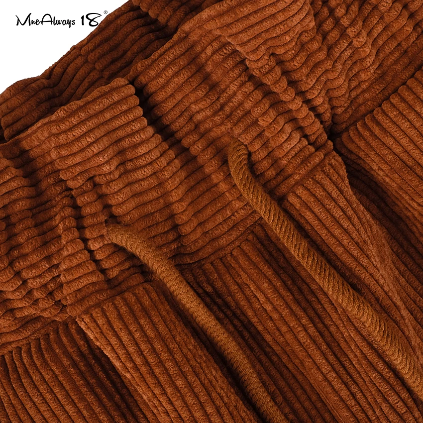 Женские винтажные вельветовые брюки Mnealways18 коричневые повседневные длинные с