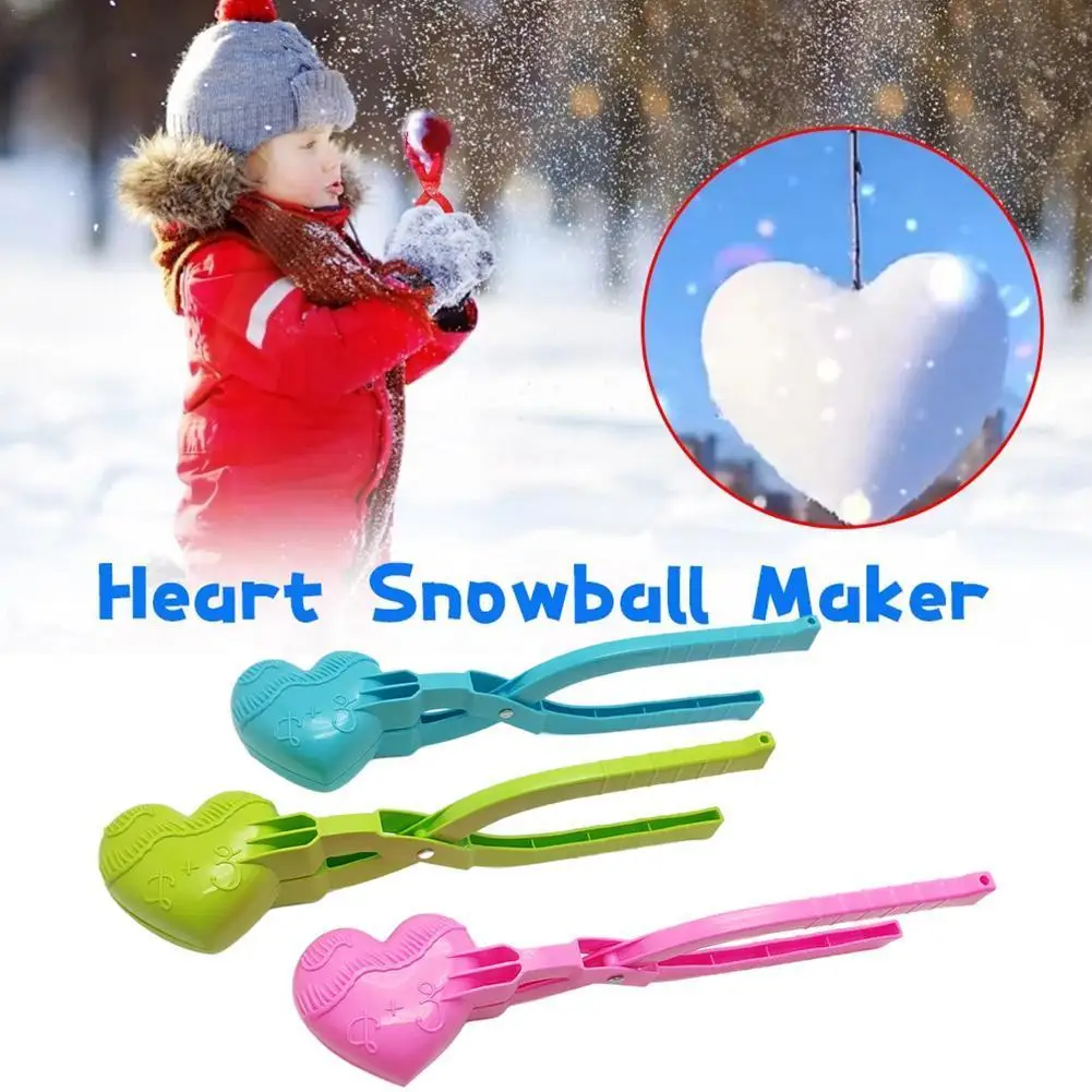 

1pc Outdoor Winter Heart Snowball Clip Maker Sand Mold Kids Snowball Fights Playing Outdoor Tongs Tools