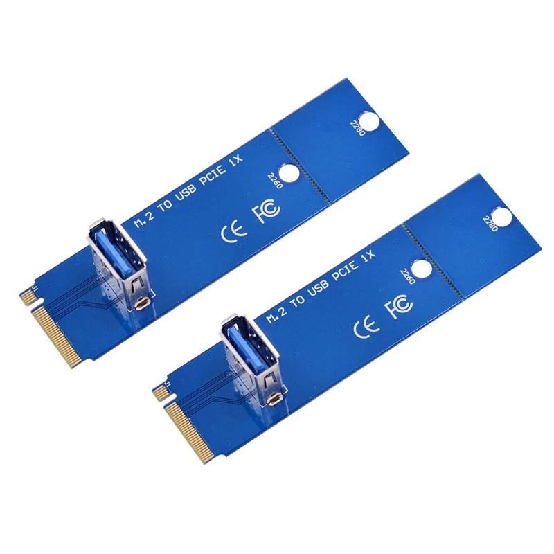 

HOT-2PCS M.2 NGFF to PCI-E X16 USB3.0 Riser Card Graphics Card Adapter for Bitcoin BTC Mining Converter Card