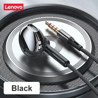 original lenovo xf06 3 5mm wired headphones in ear headset stereo bass music earphones in line control noise cancelling with mic
