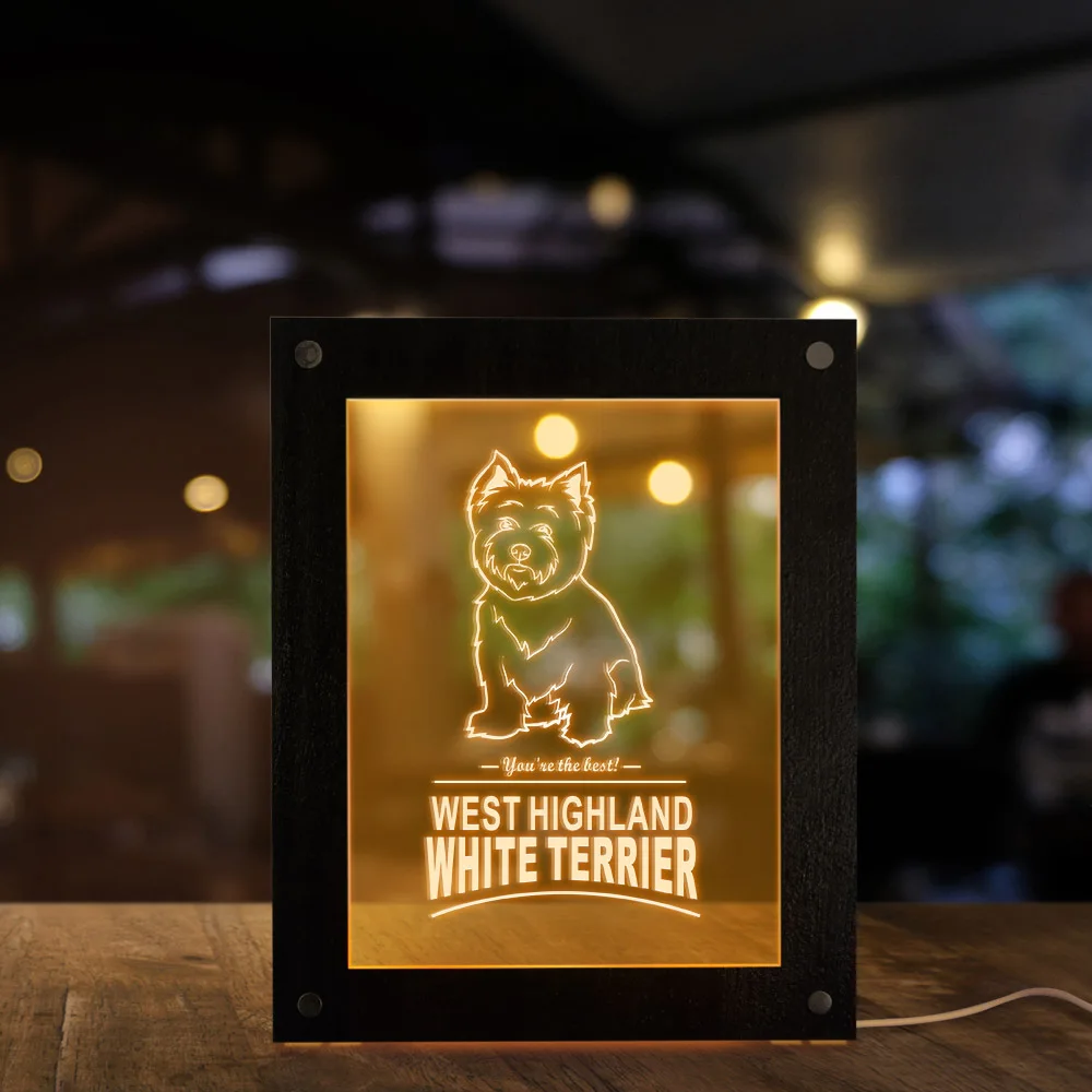 Светодиодная лампа West Highland White Terrier для собак и пород ночной Светильник щенков