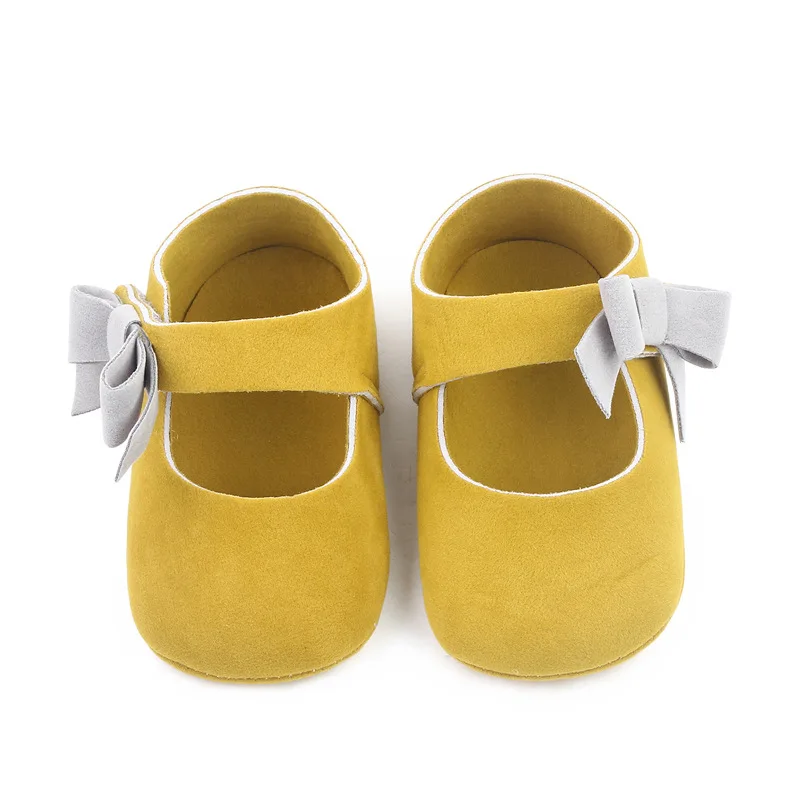 

Spring Autumn Sparkling Bow Princess Shoes Soft Sole Infants First Walkers Toddler Crib Shoes Princess Pu Leather Indoor Shoes
