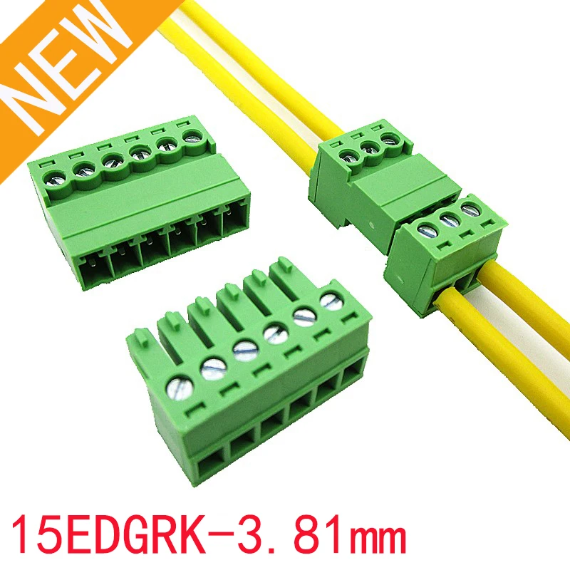 

1sets 15EDGRK-3.81mm plug-in type 2EDG 2P 3P 4P 5P 6P 7P 8P 9P 10P 12P 14P 16 20P type green terminal block 2EDGRK for Connector