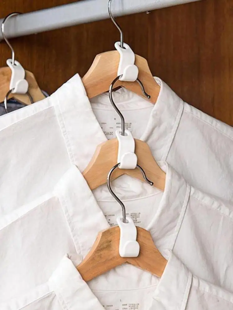 

6/12PCS Hanger Connector Hooks Stackable Hanger Extender Clips For Closet Home Storage Accessories