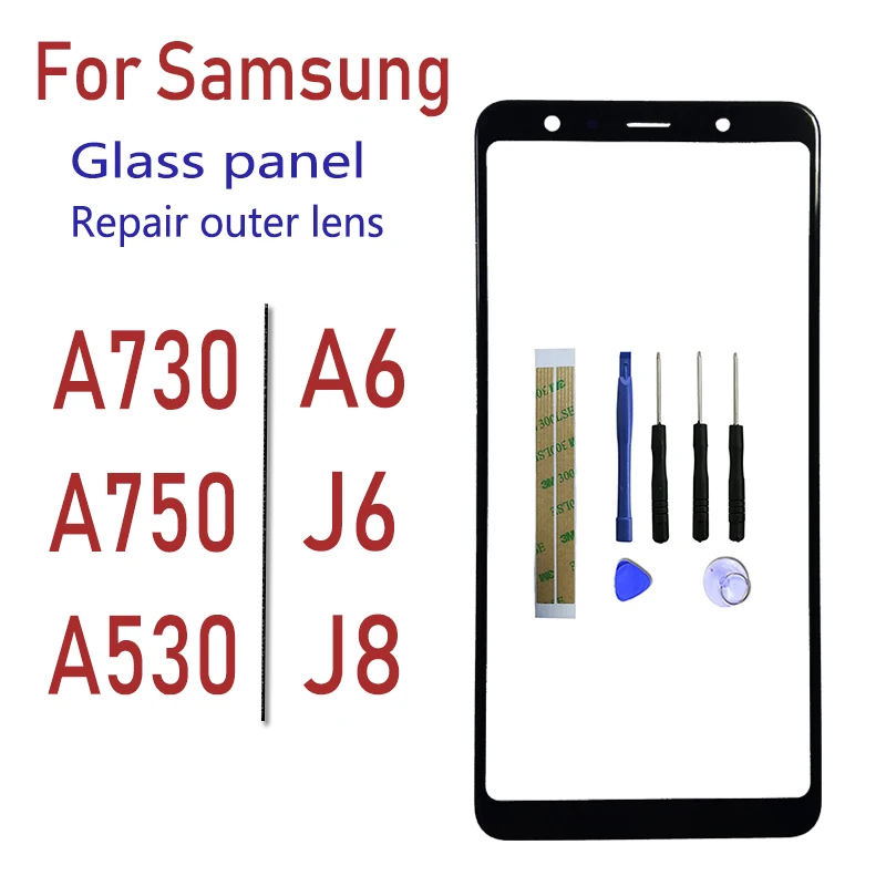 Замена переднего ЖК экрана внешняя линза стекло для samsung S8 S9 S10e S10 Plus A730 A750 A530