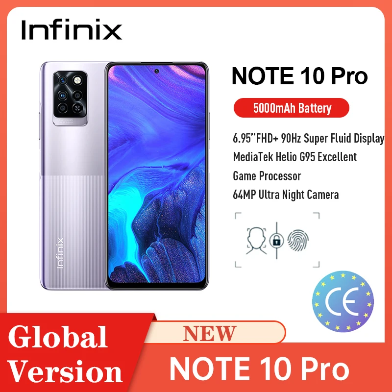 Infinix Note 10 Pro смартфон NFC Helio G95 6 9 дюйма FHD + 90 Гц экран с высоким обновлением 33 Вт
