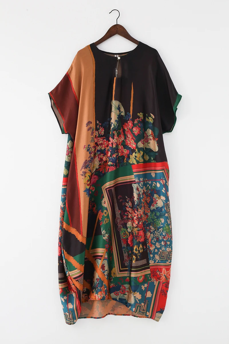 Платье-Макси женское летнее с цветочным принтом пляжный модвечерние вечерний