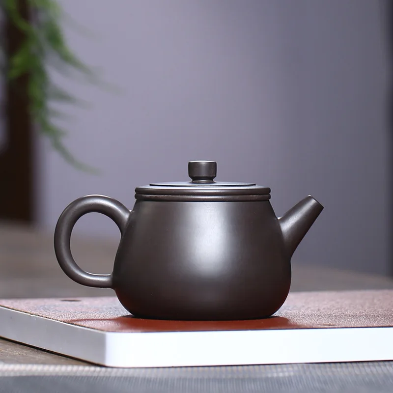 

Yixing Purple Clay Teapot Zisha Tea Set Drinking Utensils Tea Drinking Handmade Black Vermilion High Stone Scoop Pot
