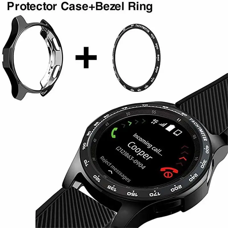 Мягкий чехол для Samsung Galaxy Watch 46 мм 45 Gear S3 frontier бампер + металлический защитный