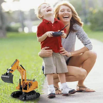 rc truck Children's remote control excavator toy simulation alloy model boy large digging electric Christmas gift | Игрушки и хобби