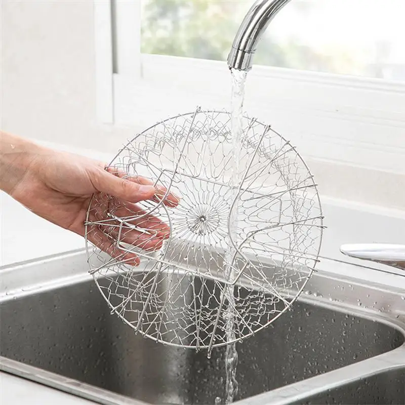 1PC Deep-fried Food Drain Basket Stainless Steel Frying Oil Strainer Mesh Colander for Potatoes Chips French Fries | Дом и сад