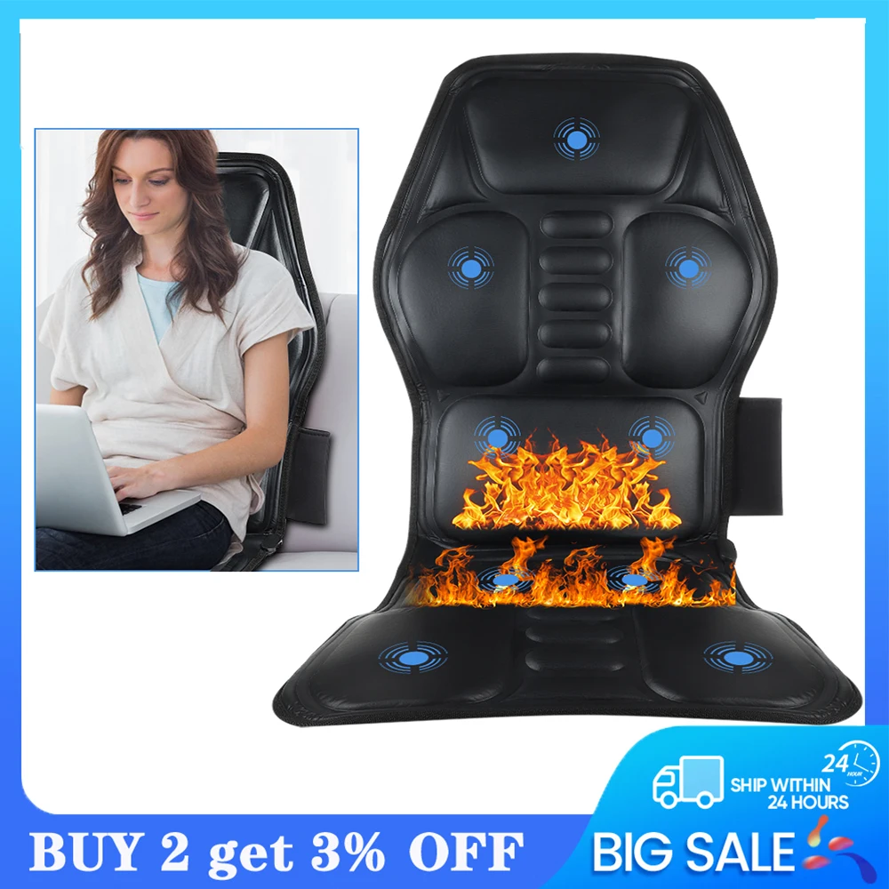 

Электрический популярный вибрирующий массажер для спины, подушка для кресла, зимний инфракрасный теплый коврик для сиденья, облегчающий бо...