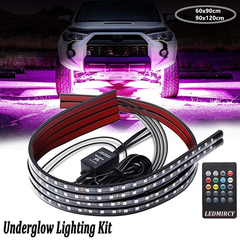 Светодиодная лента RGB для автомобиля водонепроницаемая подсветка под автомобиль