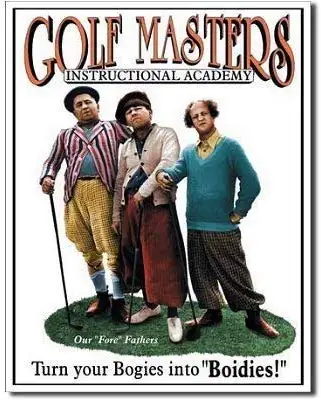 Три Stooges Golf Masters Ретро винтажный оловянный знак жестяная картина металлические